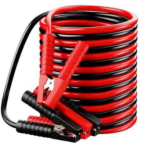Cable de arranque para coche, 2 x 5 m, 3000 A, cable de arranque, cable de arranque de alto rendimiento con abrazaderas fuertes para automóviles y camiones, núcleo de cobre extra grueso