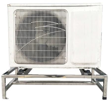 Soporte de aire acondicionado resistente con soporte antivibración y barras cruzadas dobles para sistemas divididos y bombas de calor