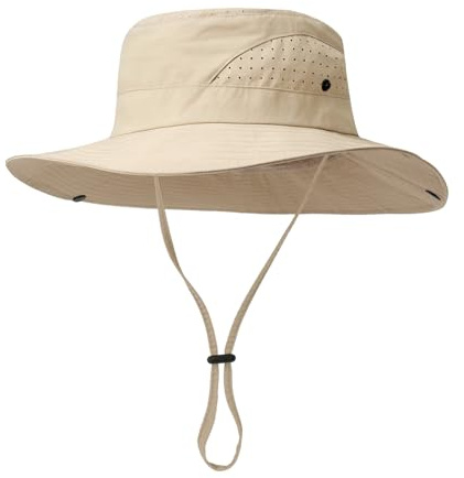 AYPOW Chapeau de Soleil Respirant Léger pour Homme Femme, Large Bord UPF 50+ Imperméable Séchage Rapide Chapeaux de Seau Tout Temps Extérieur, Bob Chapeau de Pêcheur Safari Randonnée Voyage Bucket Hat