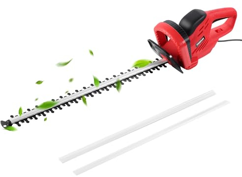Cortasetos eléctrico TEENO 710 W - Recortasetos eléctrico con Cable - Hoja 610 mm - Corte preciso 20 mm - Protección a Prueba de Golpes - Mango ergonómico