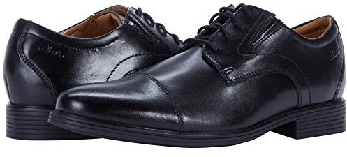 Clarks Men's Whiddon Cap Oxford, Black Leather, 7 UK