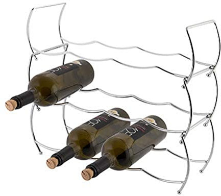 axentia Weinregal für 12 Flaschen, Eisendraht, verchromt, ca. 43 x 42 x 15 cm