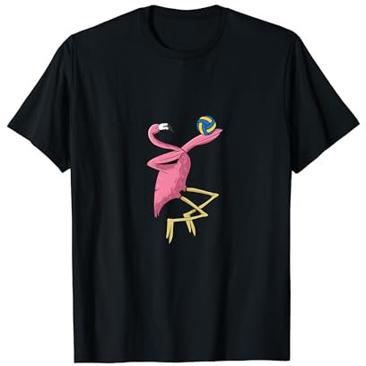 Flamingo Beachvolleyball Geschenk I Volleyballer T-Shirt