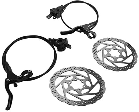 Fupei Hydraulisches MTB-Scheibenbremsen-Set, Verschleißfestigkeit Aluminiumlegierung Komfortables Fahrrad-Scheibenbremsen-Kit Bremse schnell für Mountainbike(Schwarz)