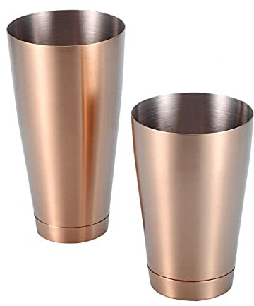 Boston Shaker Set, Shaker per Cocktail in Acciaio Inox Martini Shaker Drink Mixer Lattine in Metallo Set di Shaker per Cocktail per Bartender 600ml/750ml(Oro rosa)