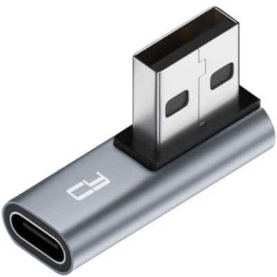 CY Adaptateur USB-C de type C femelle à profil bas à 90 degrés à angle droit vers USB 3.0 A mâle pour ordinateur portable de bureau