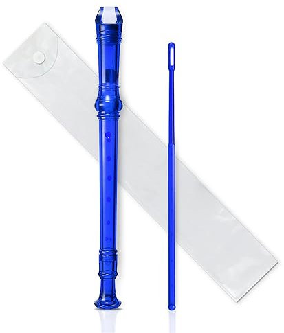 blockflöte Mehrfarbiges Langes Flöteninstrument Mit 8 Löchern Für Anfänger, Musikalische Sopran-Kunststoffblockflöte (Color : Blue)