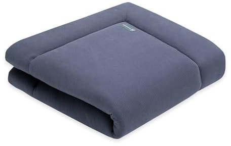 emma & noah Coperta per gattonare per bambini, 120 x 120 cm, grande e imbottita, in cotone biologico, certificato Oeko-Tex, morbida coperta da gioco e inserto per box per ragazzi e ragazze (blu