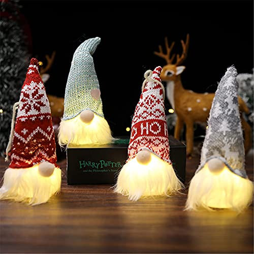 4 Stücke Weihnachtsdeko Wichtel Weihnachten Deko Wichtel Schwedischen Weihnachtsmann Santa Tomte Gnom LED Weihnachtsdeko Amerikanisch Skandinavischer Zwerg Geschenke für Kinder Familie Weihnachten