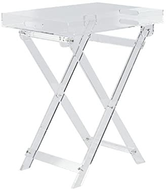 Beistelltisch Wohnzimmer, Tisch, klappbarer Tabletttisch aus Acryl, Beistelltisch aus Acryl, Beistelltisch aus Acryl, klar, modern, moderner, schicker Akzentschreibtisch – Serviert