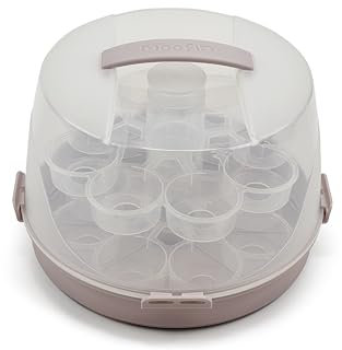 Moofin - Cupcake Transportbox für Muffins, Kuchen und Torten | TÜV-geprüft, BPA-frei | Smooth-Clip Verschlüssen | Verwendbar als Kuchenbehälter, Partybutler, Kuchenbutler, | 26 cm Durchmesser