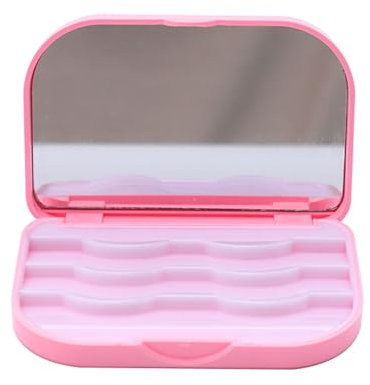 HIXNUG False Eyelash Storage Box Eye Lash Storage Organiser Eyelash Container Case with Mirror Empty Eyelashes Storage Box for Women Girl Travel