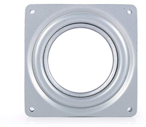 Nikou Drehteller-Lager, 4-in-verzinkter Stahlplatten-Display-Basis-Drehteller-Plattenspieler, Turntable Quadratischer Ausstellungs Stand Schreibtisch-Werkzeug, 9,5x9,5x0.8 cm
