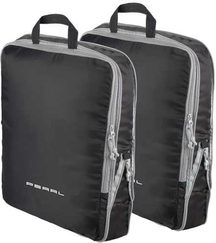 PEARL Koffertaschen: 2er-Set Kompressions-Packtaschen für Handgepäck, Größe XL, 45x37x8 cm (Packtaschen Koffer Kompression, Kofferorganizer, Umhängetasche)