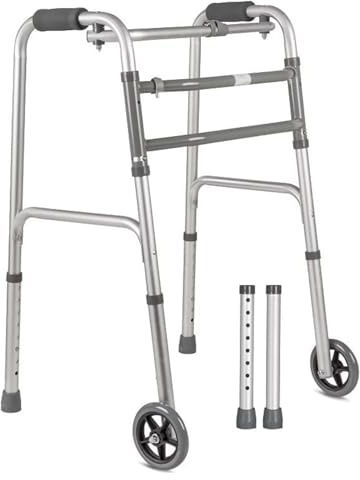 PHARMEDIS Leichtgewicht Gehgestell - Faltbarer Rollator mit Rollen für Senioren und Behinderte - Gehhilfe Gehwagen Walker Aufstehhilfe - Gehhilfen