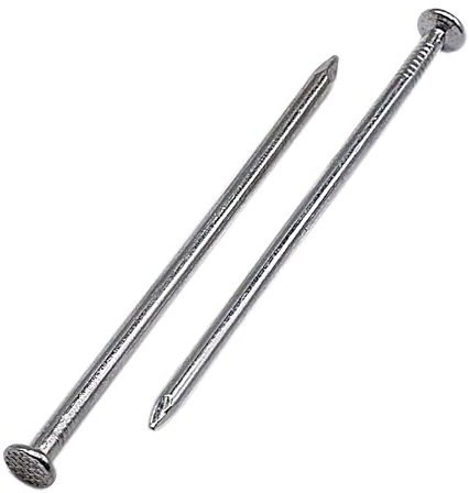 SKIR'CO (200 Stück) Verzinkte Konstruktionsnägel 3,0 x 80 mm, gemeinsame Drahtnägel, flacher runder Kopf, Holzbearbeitungsstahlnägel