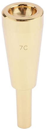 Trompetenmundstück 7C für satten Klang in Silber/Gold-Finish, Kupfermaterial, passend für die meisten Standard-Trompeten, ideal für fortgeschrittene und fortgeschrittene Spieler, goldfarben
