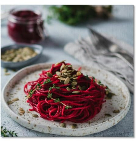 TIEOIYA Beetroot and thyme spaghetti pumpkin seed Canvas Wall Art for Bathroom Bedroom Pictures Wall Decor Living Room Kitchen Office Framed Poster Prints Artwork Painting 16x16