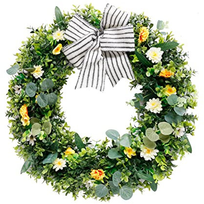Oster Frühlings Eukalyptuskranz Perfekt für Wohnzimmer Garten Wanddekorationen für Freude Frische und saisonale Dekoration mit lebhaften Farben für eine Festliche Atmosphäre