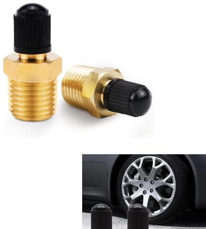 1/4 NPT Messing Luchtcompressor, 1 Stück 1/4 Zoll Messing Reifen Luftkompressor Luftventil Prüfventil Autoventil Tank Füllventile Reifenventil 1/4 Adapter Felgenventile für Auto PKW LKW