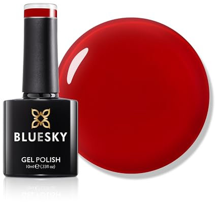 Bluesky Gel Nail Polish 10ml, Passionate Red - VAL01, Valentines Red Gel Nail Polish for 21 Day Manicure, Requires Curing Under LED UV Nail Lamp
