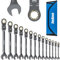 ENEACRO Set di chiavi combinate a cricchetto da 14 pezzi, set di chiavi antiscivolo a testa flessibile, metriche da 6 a 19 mm, 72 denti, struttura in Cr-V, nichelatura con borsa di stoccaggio