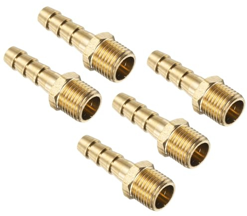 QUARKZMAN 5 Stück M10-1 ID 6mm Schlauchverbinder Messing, Gartenschlauch Benzinschlauch zu Barb Passend Schlauch Gewindestutzen Rohrarmatur Adapter Verbinder für Wasser Kraftstoff Luft