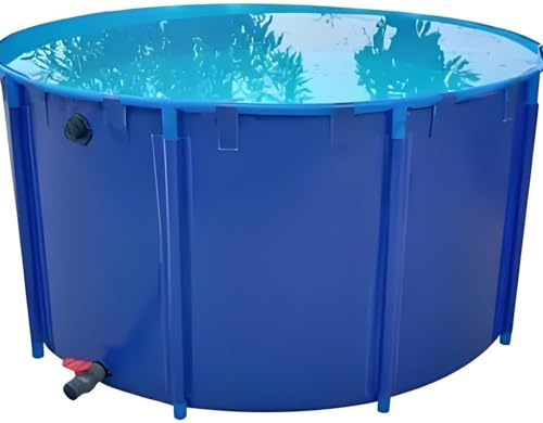 Estanque Koi de PVC – Acuario redondo sobre el suelo para jardín acuático al aire libre, ideal para plantas acuáticas y cultivo de peces, 1 x 0,8 m de profundidad x alto