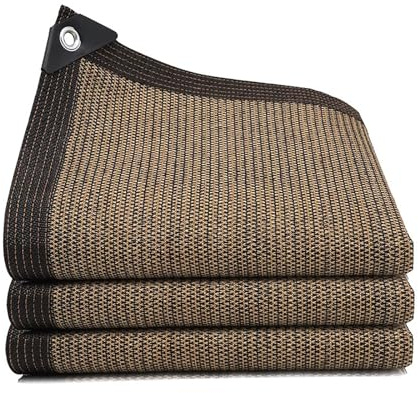 Toile d'ombrage de qualité supérieure – Filet d'ombrage avec œillets et bords thermocollés pour jardin, serre, terrasse, couverture de plantes, tomates, poulailler – Marron – 4 x 4 m