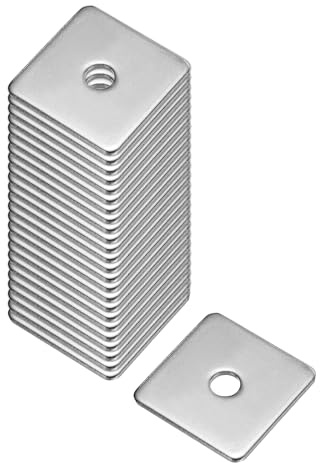 sourcing map Quadratische Unterlegscheiben, 25 Stück, M5 x 25 x 25 x 1,5 mm, 304 Edelstahl, quadratische Unterlegscheiben, flache Unterlegscheiben, Abstandshalter Dichtung für Hardware-Befestigung
