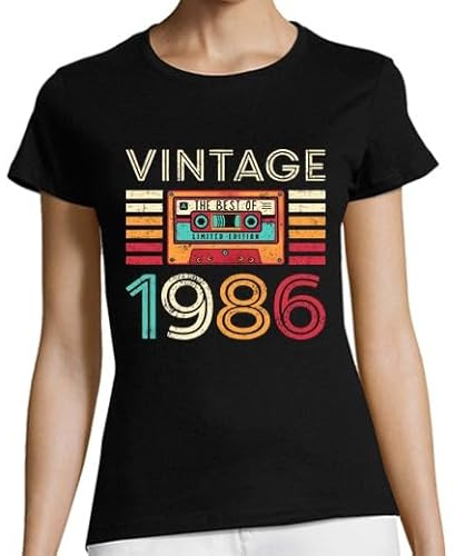 latostadora Camisetas Regalo 40 Cumpleaños Mujer - Camiseta 40 Años Mujer - Camiseta 1986