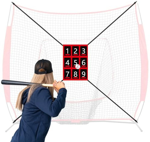 Filet de Frappe de Baseball – Écran d'entraînement au bâton | de Lancement réglable, système de Cage d'entraînement de Swing de Softball, équipement de développement de Zone de Frappe pour