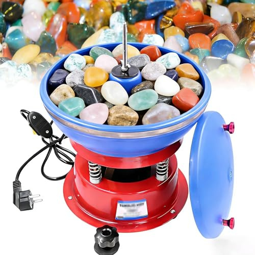 Lucidatrice vibrante per smerigliatura e lucidatura di gioielli in metallo, Lucidatrice A Tamburo Elettrica 130 W,Vibrante Elettrico Buratto Vibrante Rocce,per Lucidatura Gioielli(220V)