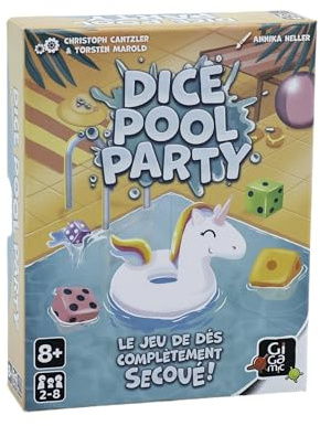 Gigamic - Dice Pool Party - Brädspel - Tärningsspel - Från 8 år - humörspel för barn, familj och vänner - från 2 till 6 spelare - 15 min snabbspel - Svensk version - DEDI