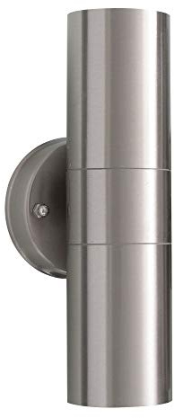 MAXKOMFORT® Aussenleuchte 109C Wandleuchte up&down Aussenwandleuchte Wandlampe Edelstahl 2x GU10 Fassung