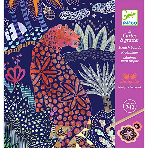 Djeco DJ09728 Djeco Kratzbilder Üppige Natur, 7y+, Multicolour
