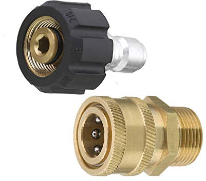 Tool Daily Set di adattatori per idropulitrice, kit di connessione rapida, raccordo metrico M22 da 15 mm femmina a maschio M22, 5000 PSI