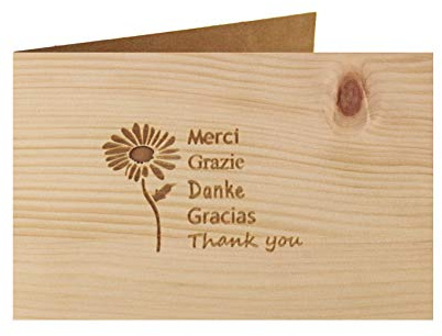 Holzgrußkarte - DANKE - 100% handmade in Österreich - Postkarte, Geschenkkarte, Grußkarte, Klappkarte, Karte, Einladung
