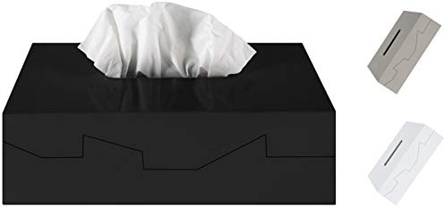 Spirella Sminkservettlåda – låda för kosmetiska dukar – näsdukslåda – kosmetiklåda som dispenser eller hållare – näsduksdispenser – näsdukslåda ABS 24,8 x 12,8 x 8 cm svart