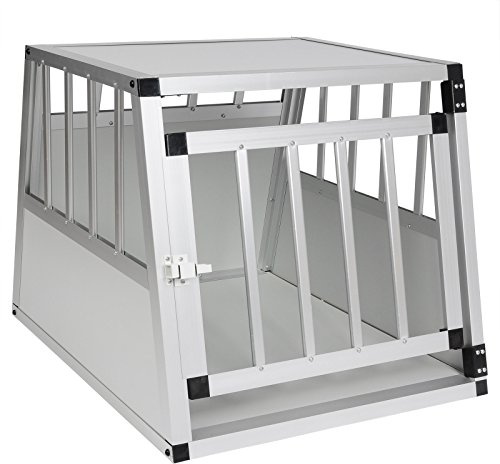 EUGAD Caisse de Transport pour Chien,Cage de Transport pour Chien Voiture, Box Transport Aluminium MDF pour Petits/Monyens Chiens,Stable Caisse Chien avec Fermeture de Sécurité- 54x69x51cm