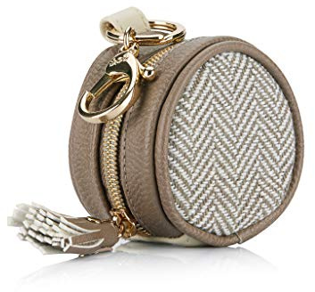 Itzy Ritzy Pacifier Holder Case with Clip - Pacifier Case Includes Clasp to Easily Attach to a Diaper Bag or Purse, Measures 2.5 in Diameter and Holds 2 Pacifiers (Vanilla Latte)