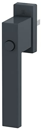 ToniTec Fenstergriff Grau Olive LEON mit Druckkknopf eckig mit 35 mm Stift inkl. Schrauben M5x40 mm für Fenstergriffe Grau
