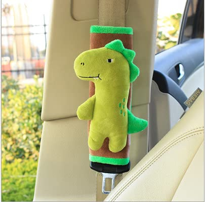 Kids Seat Belt Cover Car Seat Straps Covers Triangle Car Seat Straps Adjuster Cute Animal Seat Belt Cover Cartoon Seat Belt Cushion Shoulder Strap Dinosaur Seat Strap Cushion Pads for Kids