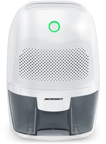 Berdsen BR-50B - Deumidificatore con display bianco per ambienti 15-20 m3, deumidificatore, purificatore d'aria, elettrico, capacità 250-300 ml, 80% di umidità relativa, bianco