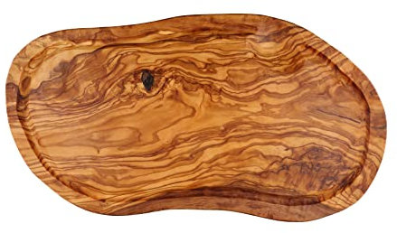 Cleminson 45 x 22 cm Olive Wood Carving, Chopping and Serving Board with Juice Groove – Large