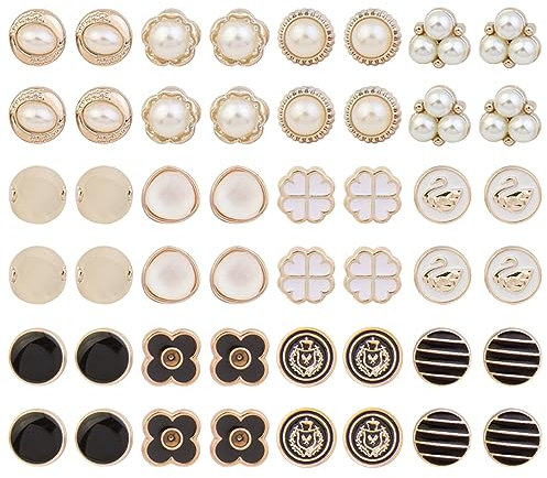 Gativs Knöpfe Nähen 120 Stück Perlenknöpfe Retro Kunststoff Mit Schaft Faux Imitation Pearl Buttons Halbkugel Kunstperlenknöpfe für Hemden Kleine Knöpfe