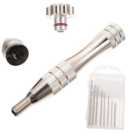 Homoyoyo Manual Hand Drill Set for Model and Rubber with Aluminium Alloy, Ergonomic Lightweight Design, Diameter Range 0.8mm to 3.0mm, for Crafts and Precision Hole Punching