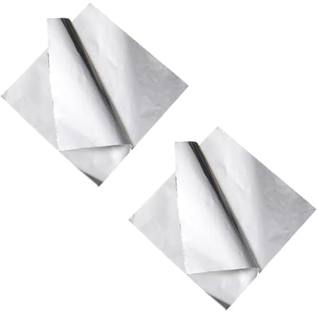 Zerodeko 50sheets High Temp Resistant Square Air Fryer Paper Liners Baking Parchment Paper Multi-Function Aluminum Foil
