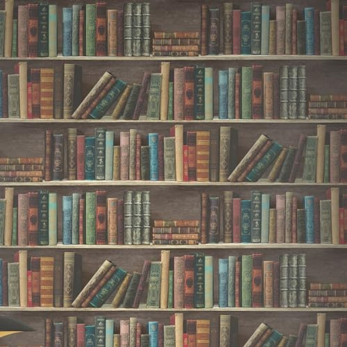 SOPHIE LAURENCE Retro Library Bookshelf Wallpaper - 0.53 X 0.53 M
