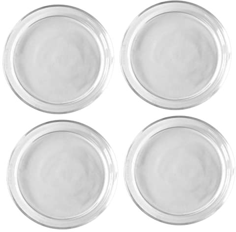 LABRIMP 4pcs Glass Seasoning Plates 10.4cm Reliable Condiment Dishes for Soy Sauce Vinegar Sushi Serving Bowls Household Dipping Sauce Containers